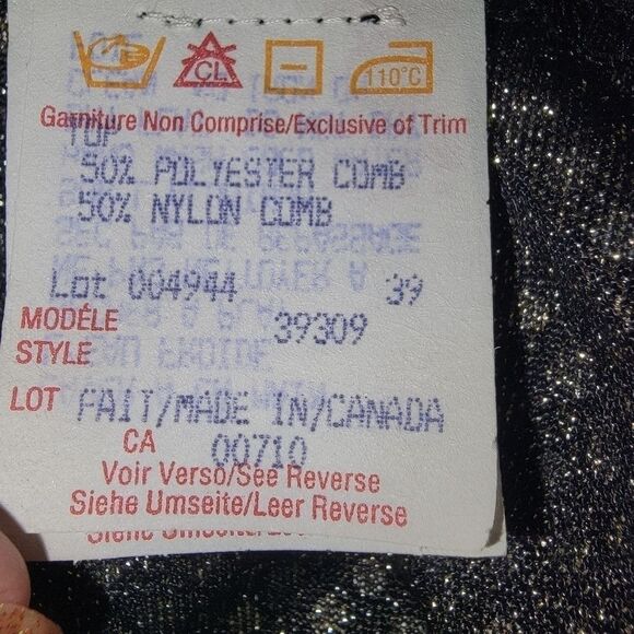 Joseph Ribkoff vintage 90s lace midriff crop top size 12 - Picture 7 of 7